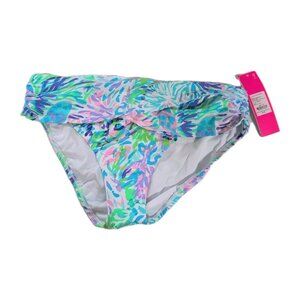 Lilly Pulitzer Lagoon Sarong Hipster Bikini Bottom Shell of A Party  Sz 10 - New
